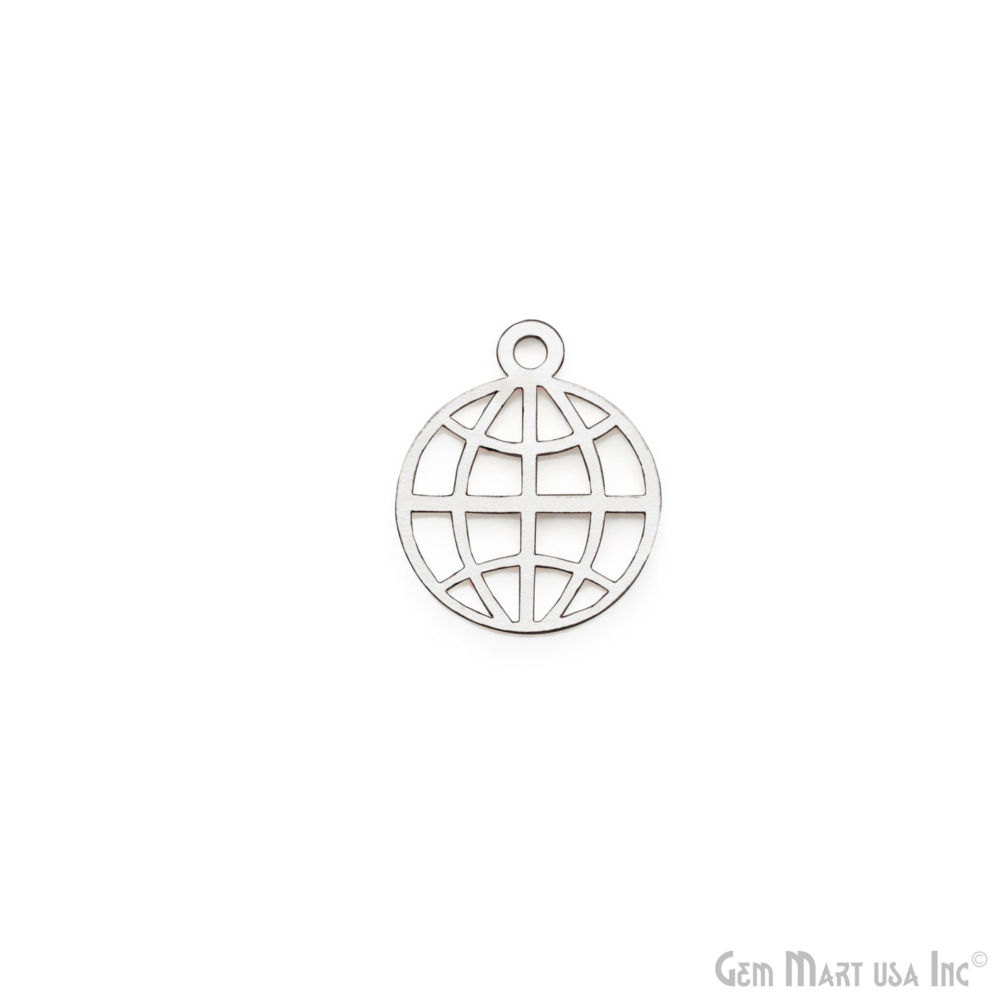 World Wide Web Logo Shape Laser Charm Silver Plated 18.8x15.3mm Finding Charm Connector