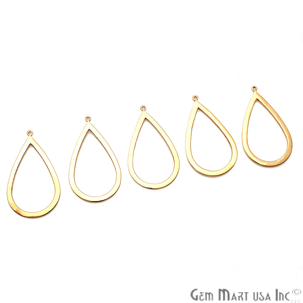 Pear Shape Charm Gold Plated Finding Jewelry Charm - GemMartUSA