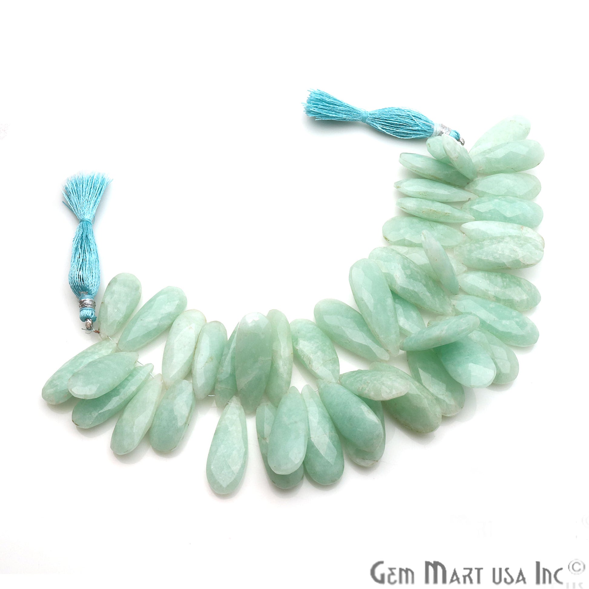 Amazonite Pears 30x12mm Crafting Beads Gemstone Briolette Strands 8 INCH - GemMartUSA