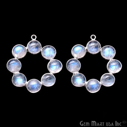 DIY Rainbow Moonstone 32x29mm Single Bail Chandelier Finding Component (Pick Your Metal) - GemMartUSA