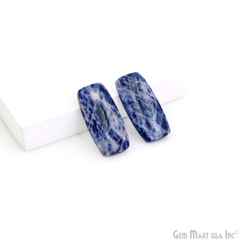 Sodalite Cylindrical Shape 30x13mm Loose Gemstone For Earring Pair