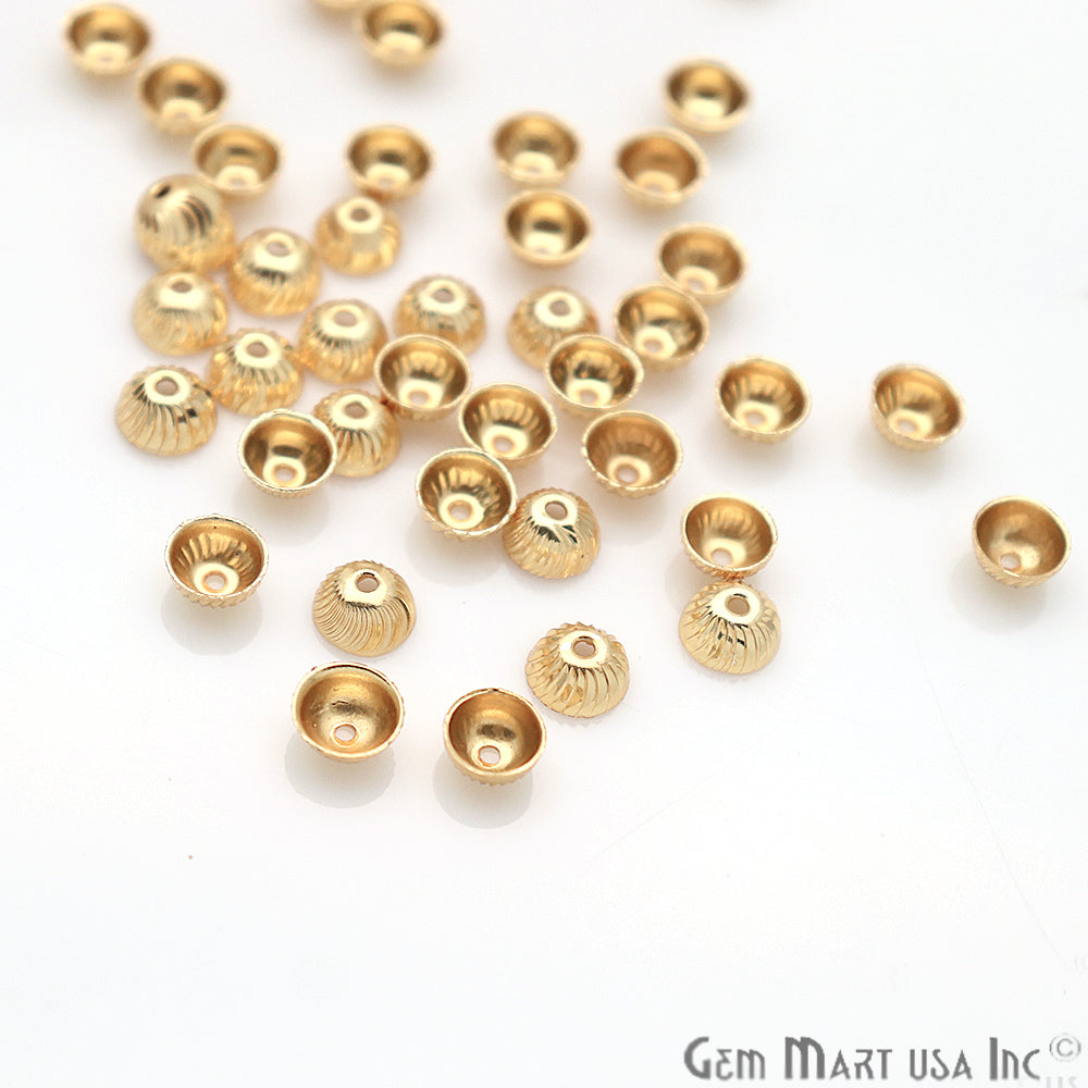 5pc Lot Bead Finding 6mm Semi Round Ball Jewelry Making Charm (Pick Your Plating) - GemMartUSA