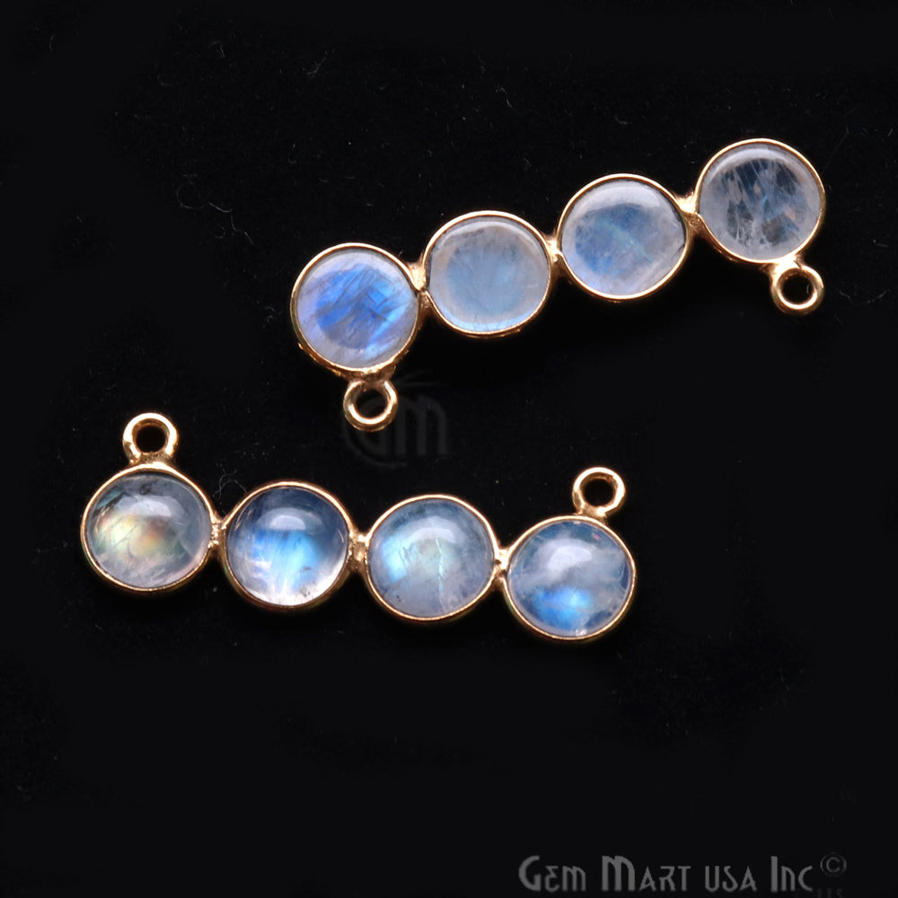 DIY Rainbow Moonstone 31x11mm Double Bail Chandelier Finding Component (Pick Your Metal) - GemMartUSA