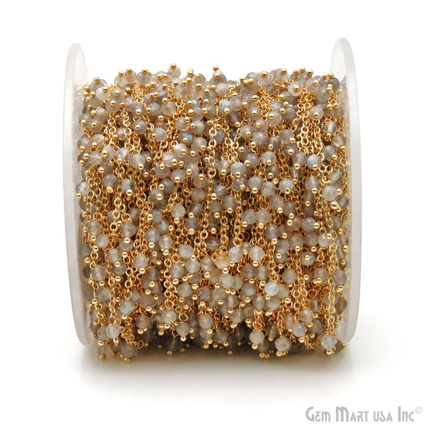 Labradorite Faceted Beads Gold...