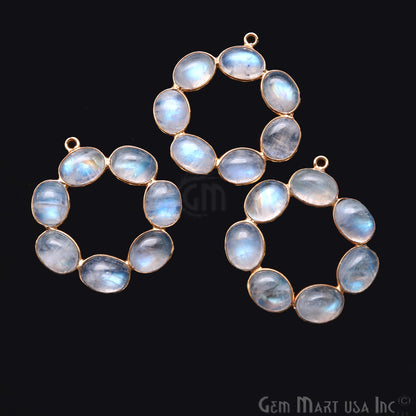 DIY Rainbow Moonstone 32x29mm Single Bail Chandelier Finding Component (Pick Your Metal) - GemMartUSA