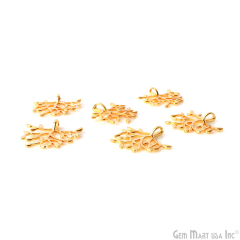 DIY Leaf Drop 28x26mm Gold Plated Chandelier Necklace Pendant