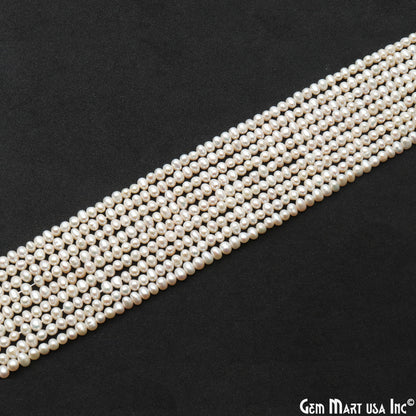 Pearl Rough Beads, 15 Inch Gemstone Strands, Drilled Strung Briolette Beads, Free Form, 5x3mm