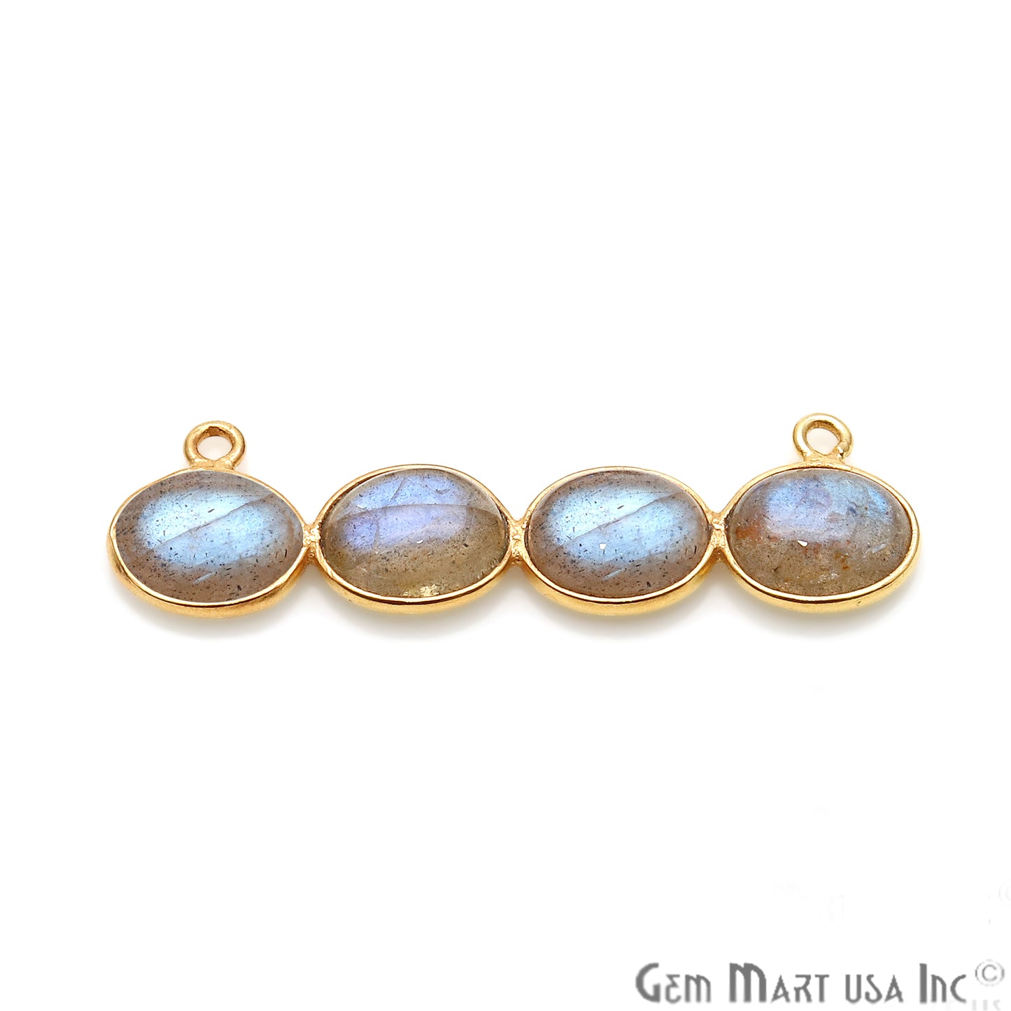 DIY, Labradorite 40x11mm Gold Plated Bezel Chandelier Finding Component - GemMartUSA