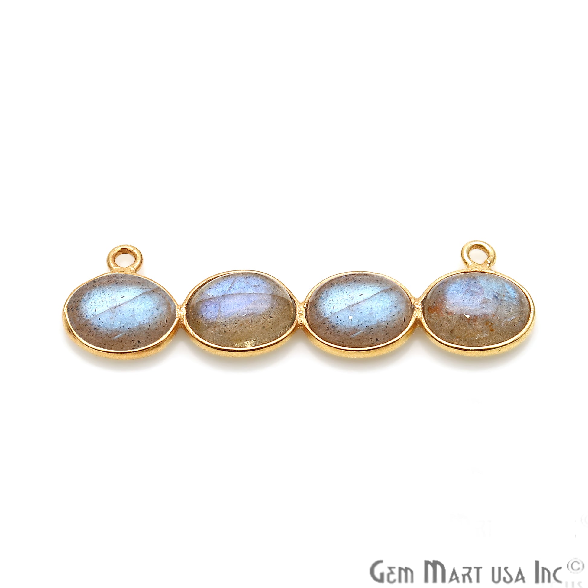 DIY, Labradorite 40x11mm Gold Plated Bezel Chandelier Finding Component - GemMartUSA