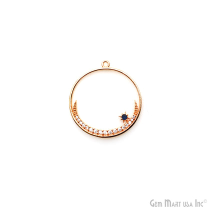 Round & Moon Shape Finding Charm Gold Plated Single Bail Finding