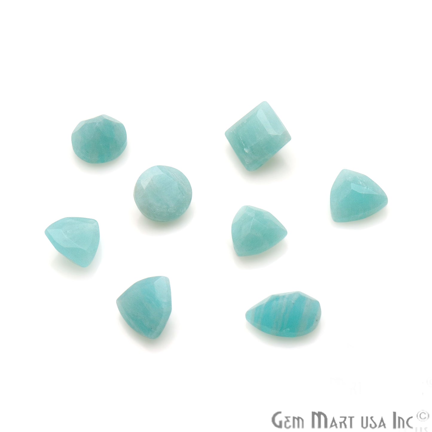 50ct Lot Amazonite Mix Shaped 7-8mm Stone, Faceted Gemstone Mixed lot, Loose Stones - GemMartUSA