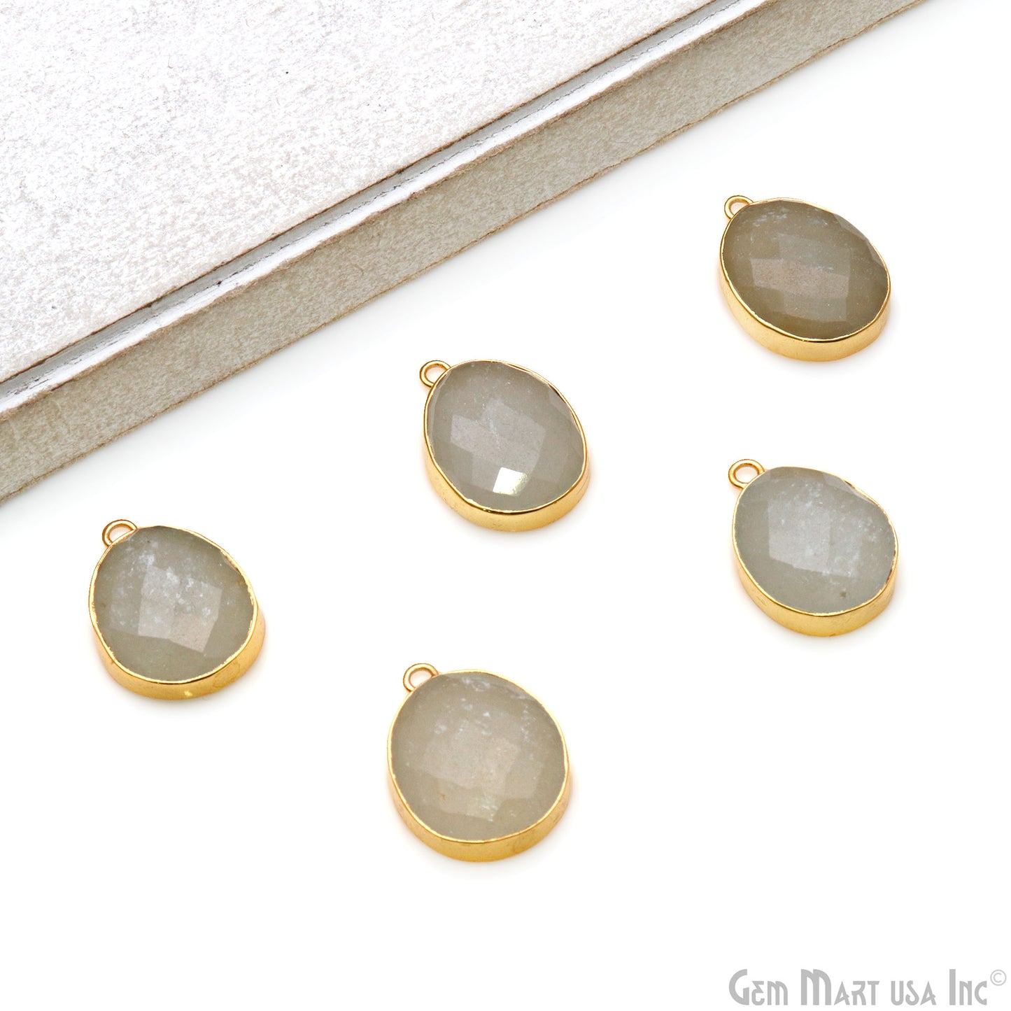 Faceted Organic Shape Gold Electroplated Gemstone Connector