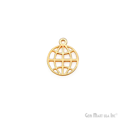 World Wide Web Logo Shape Laser Finding Gold Plated 18.8x15.3mm Charm For Bracelets & Pendants