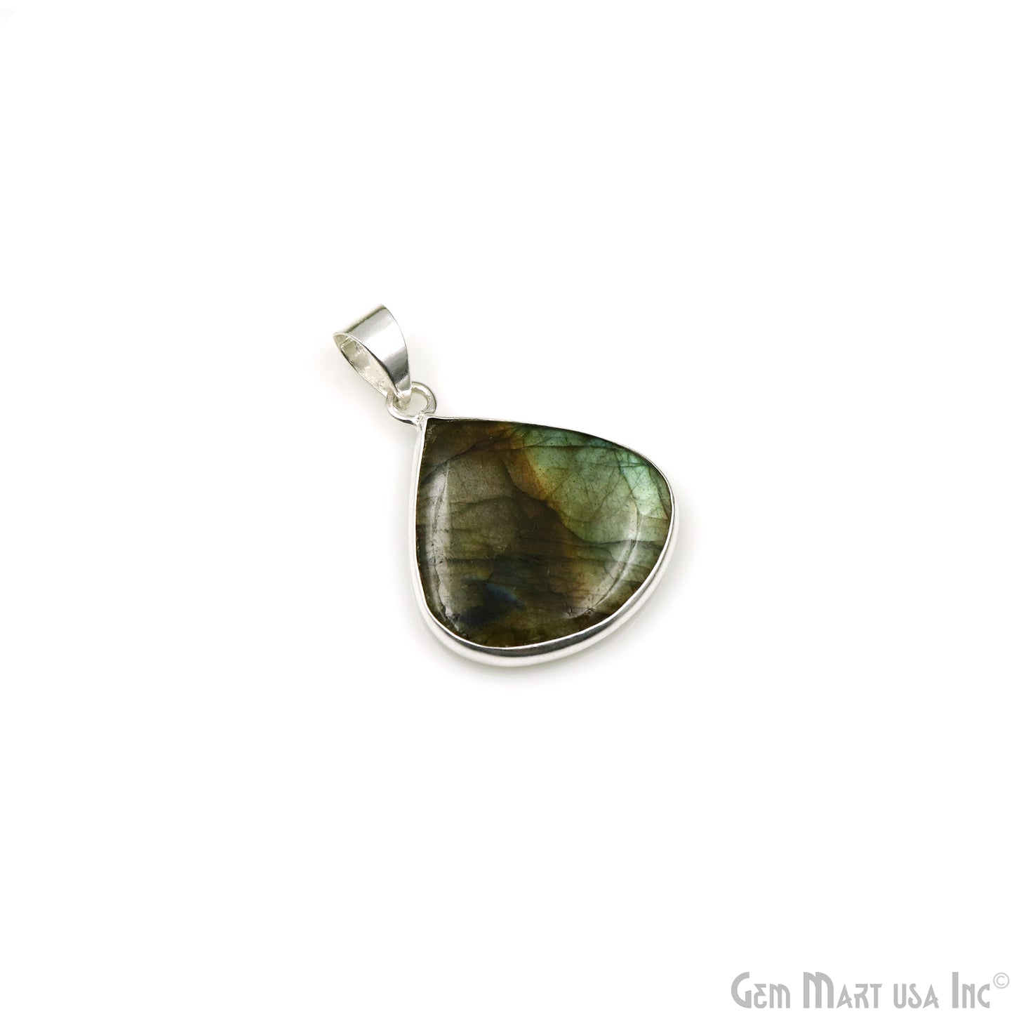 Labradorite Gemstone Heart 28x24mm Sterling Silver Necklace Pendant 1PC