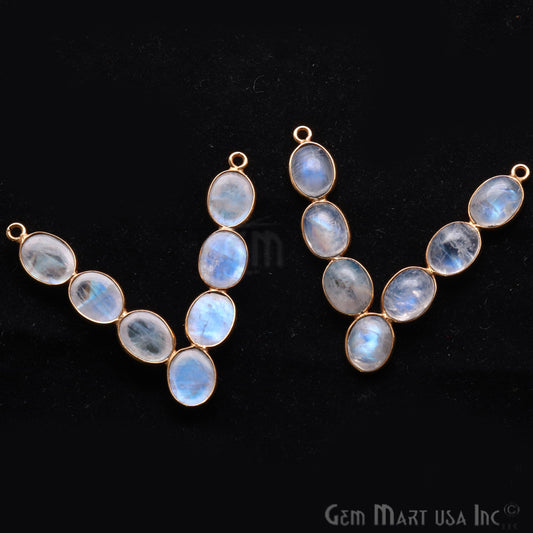 DIY Rainbow Moonstone 39x38mm Gold Plated Chandelier Finding Component - GemMartUSA