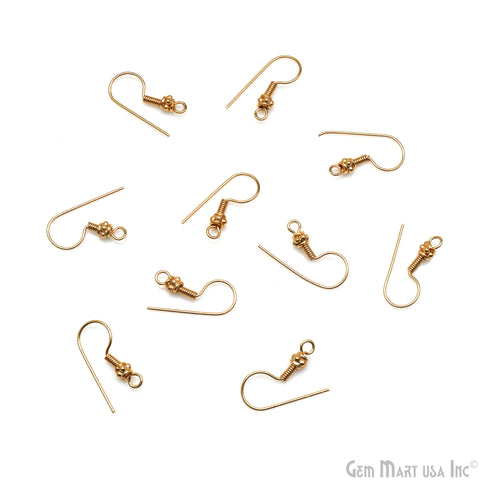 5 Pair Lot Gold Plated 23x9mm Earring Fish Hooks Findings