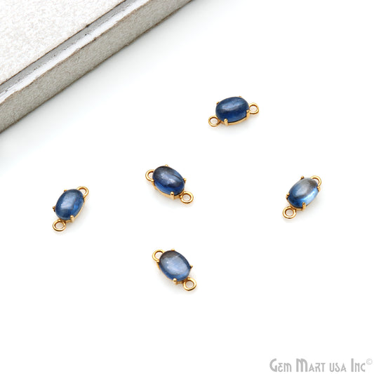 Kyanite Prong Setting Oval 7x5mm Gold Plated Double Bail Connector