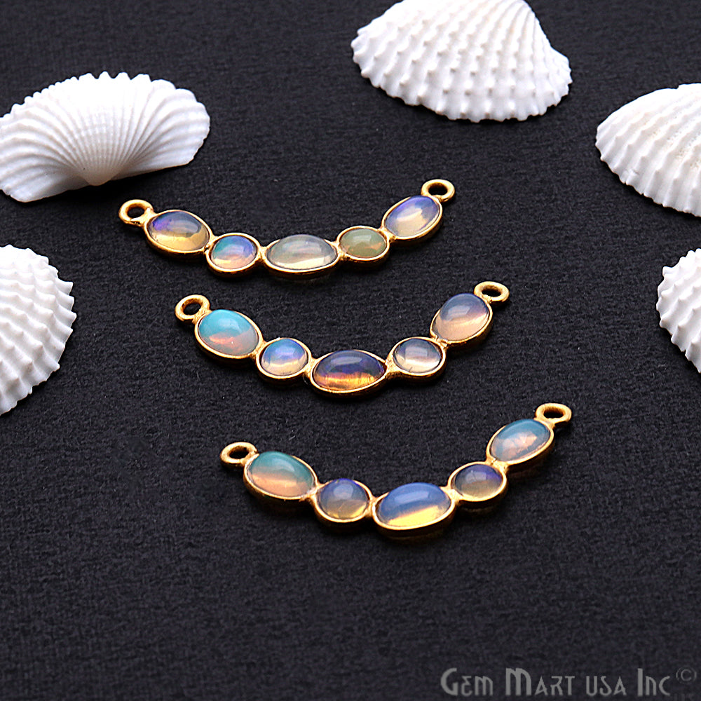 DIY Opal October Birthstone 28x5mm Chandelier Finding Component (Pick Plating) (13090) - GemMartUSA