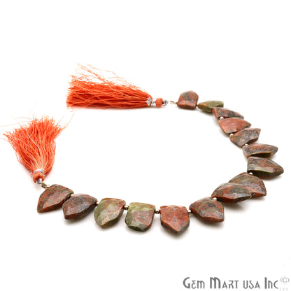 Unakite Pentagon 18x12mm Crafting Beads Gemstone Briolette Strands 8 Inch - GemMartUSA