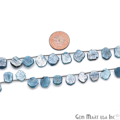 Royal kyanite Gemstone 14x10mm Beaded Handmade Silver Wire Rondelle - GemMartUSA