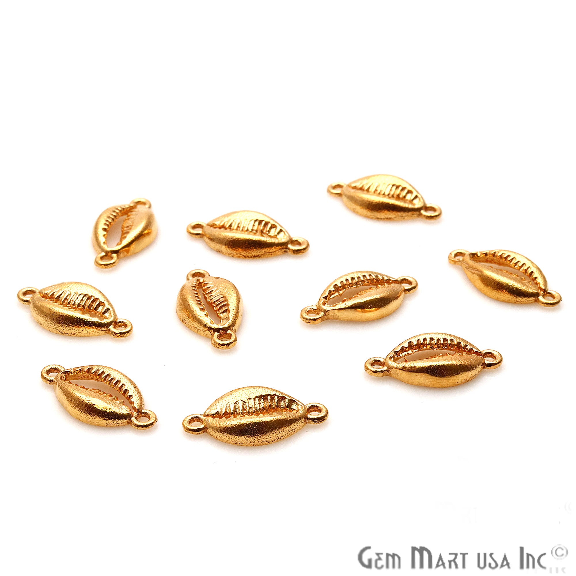 Conch Shell Shape 17x8mm Gold Plated Finding Charm, DIY Jewelry - GemMartUSA