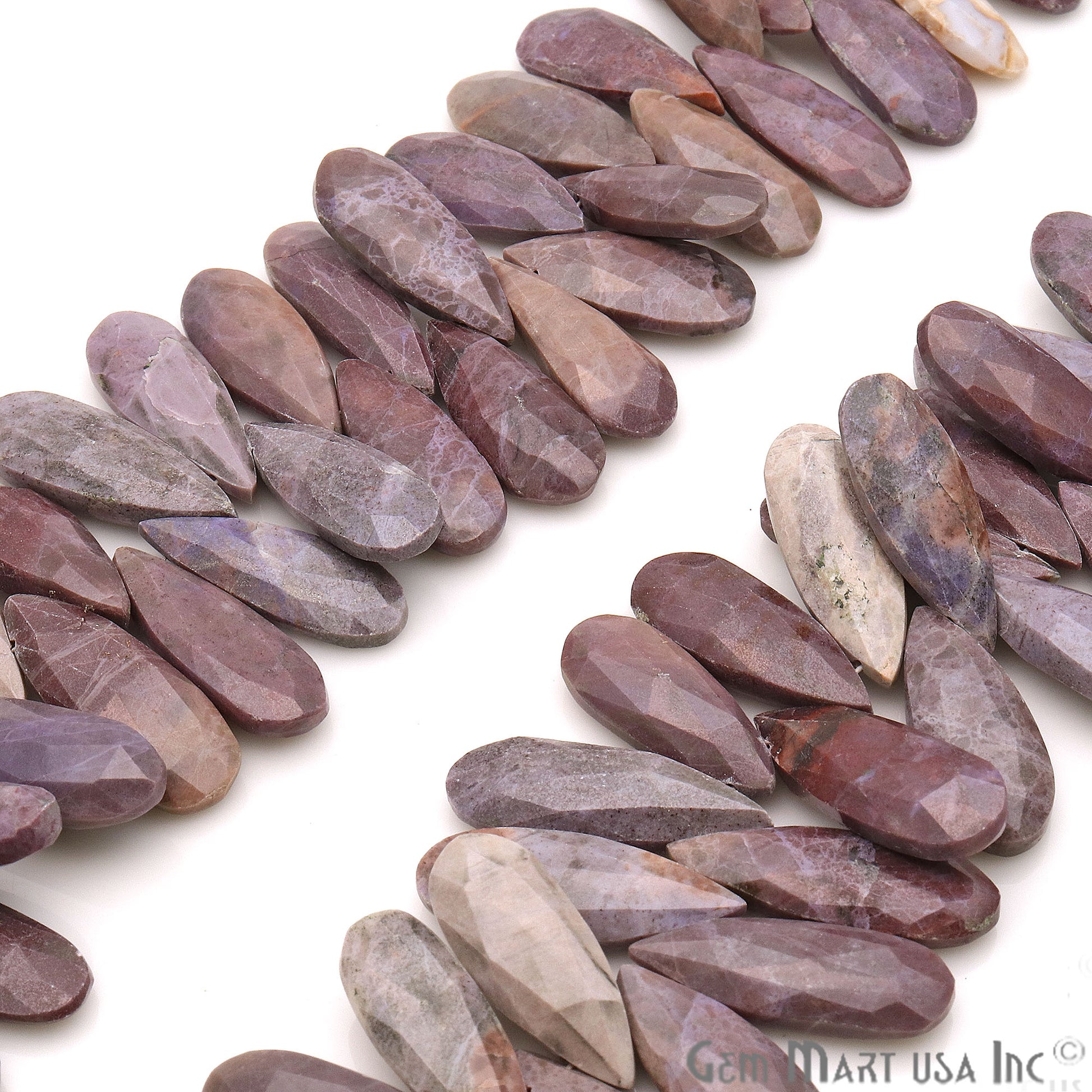 Lavender Quartz Pears 24x10mm Crafting Beads Gemstone Strands 8INCH - GemMartUSA