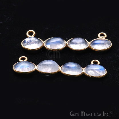 DIY Rainbow Moonstone 31x9mm Double Bail Chandelier Finding Component (Pick Your Metal) - GemMartUSA