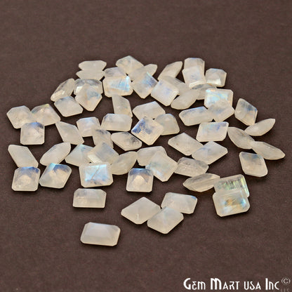 Rainbow Moonstone Rectangle Shape 6x8mm Faceted Loose Gemstone - GemMartUSA