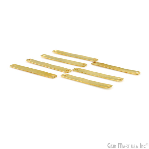 Rectangle Spacers Bar, 2 Hole Bar, 25x4mm Gold Plated Rectangle Double Strand Bar