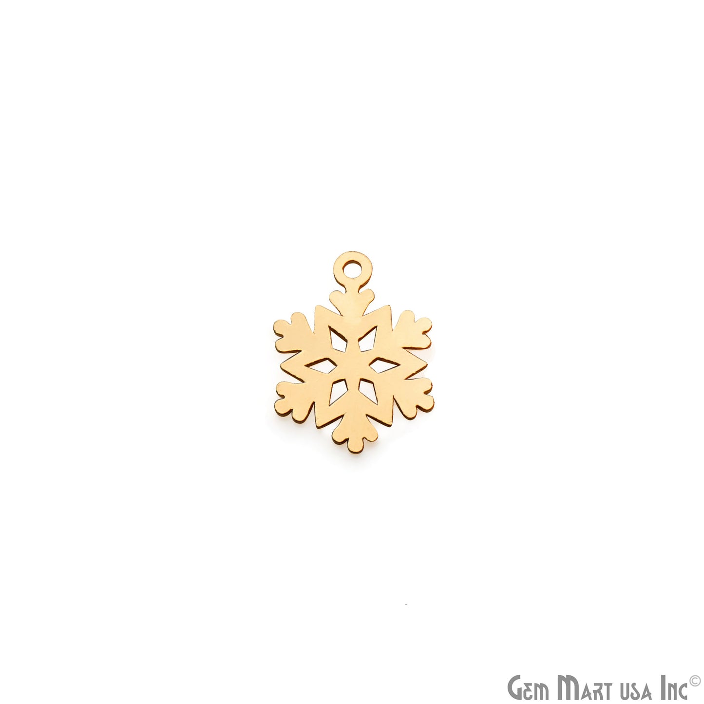 Snowflake Shape 16.2x12.2mm Gold Plated Textured Charm Minimalist Finding