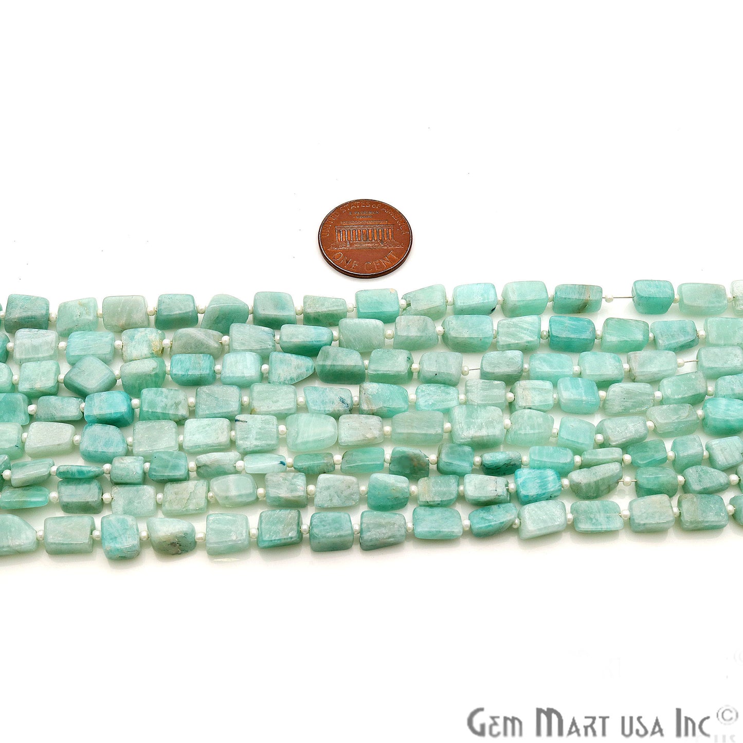 Amazonite Free Form 9x7mm Tumble Beads Gemstone Strands - GemMartUSA