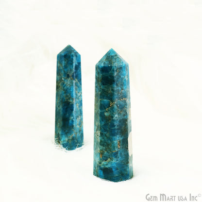 Neon Apatite Gemstone Jumbo Tower Crystal Tower Obelisk Healing Meditation Gemstones 2-3 Inch