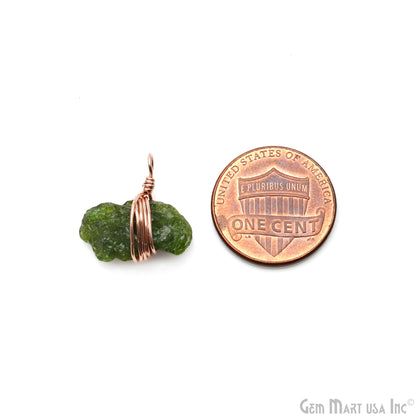 Rough Gemstone 20x14mm Rose Gold Wire Wrapped Single Bail Connector