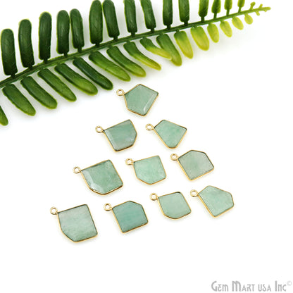 Free Form Single Bail 19x16mm Gold Plated Bezel Gemstone Connector