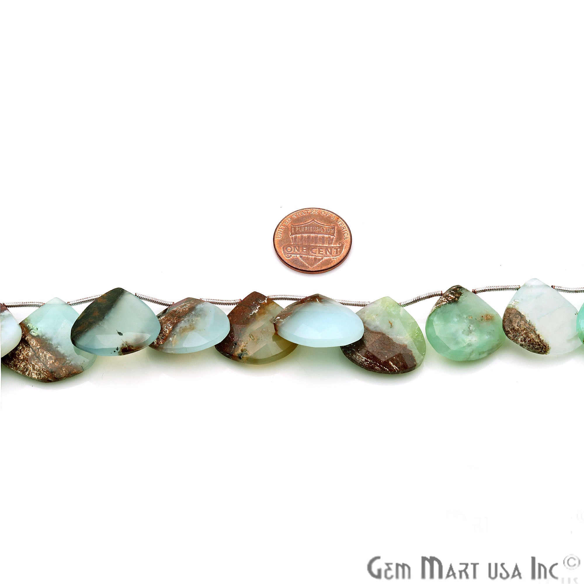 Chrysocolla Heart 22x21mm Crafting Beads Gemstone Strands 8INCH - GemMartUSA