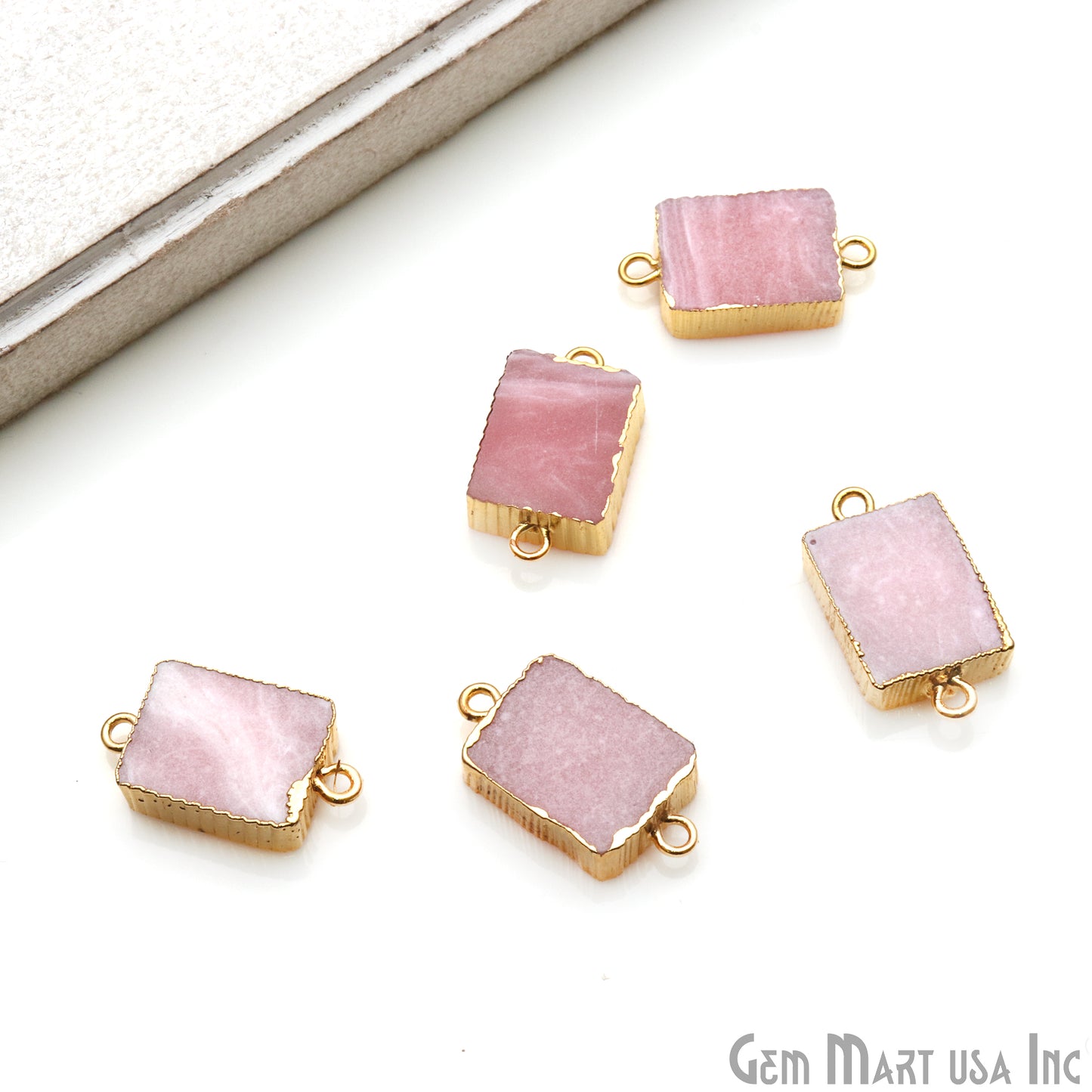 Free Form Shape 21x11mm Gold Electroplated Gemstone Connectors (Pick Stone) - GemMartUSA