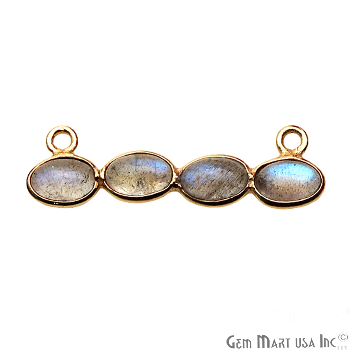 DIY, Labradorite Gold Plated 28X8mm Line Chandelier Finding Component - GemMartUSA