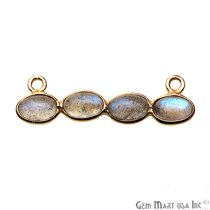 DIY, Labradorite Gold Plated 28X8mm Line Chandelier Finding Component - GemMartUSA