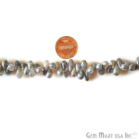 Mystique Labradorite Rondelle Beads, 8 Inch Gemstone Strands, Drilled Strung Nugget Beads, Faceted Round, 10x6mm