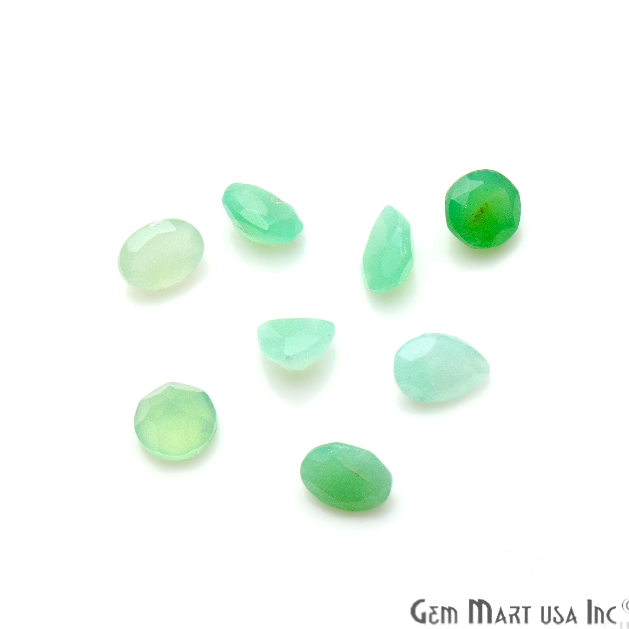 50ct Lot Chrysophrase Mix Shaped 7-8mm Stone, Faceted Gemstone Mixed lot, Loose Stones - GemMartUSA
