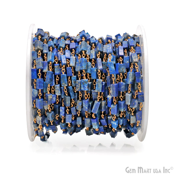 Lapis Beads 8x5mm Gold...