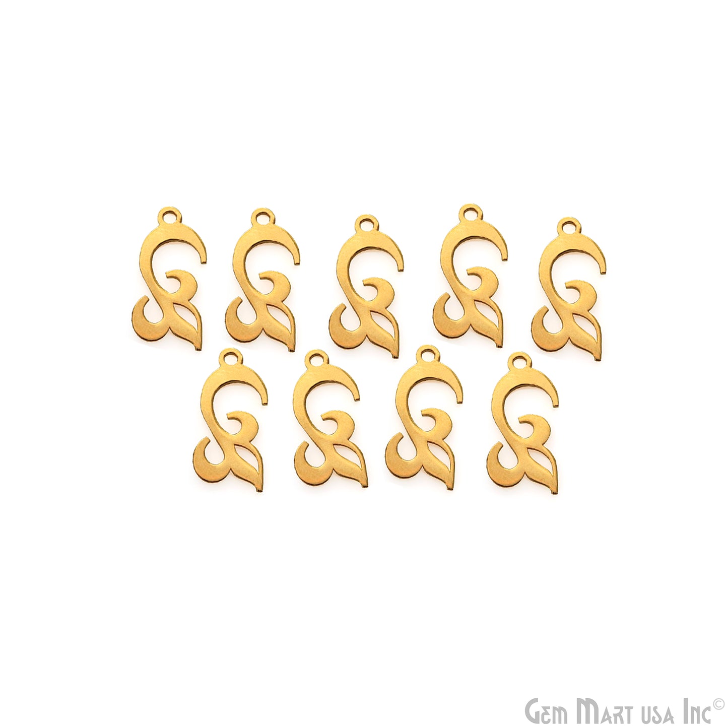 Gold Laser Finding 17.5x9mm Gold Plated Charm For Bracelets & Pendants