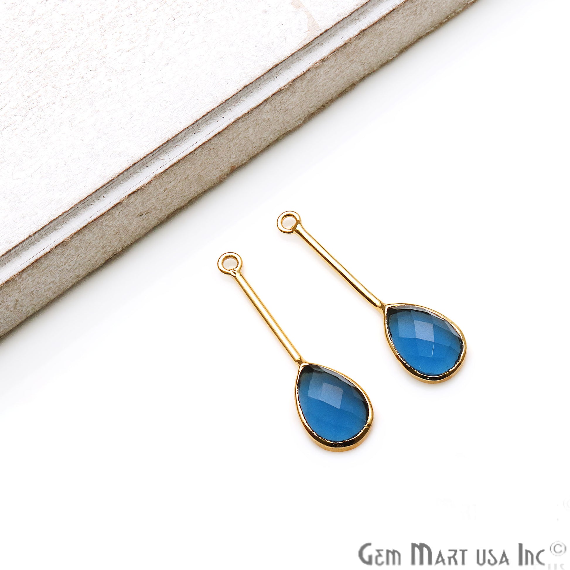 DIY Gemstone Long Dangle Drop Chandelier Earring Connector 1 Pair (Pick Stone) - GemMartUSA