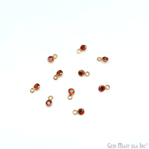 5pc Lot Round 2mm Gold Plated Single Bail Gemstone Connector