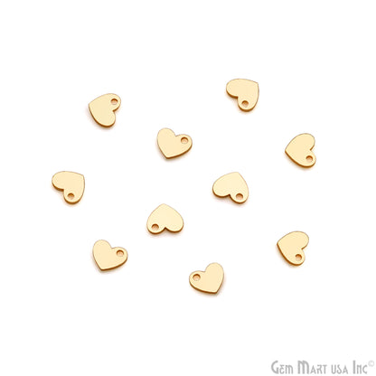 Heart Shape Charms Gold Plated 6.3x5.4mm Finding Laser Jewelry Charm