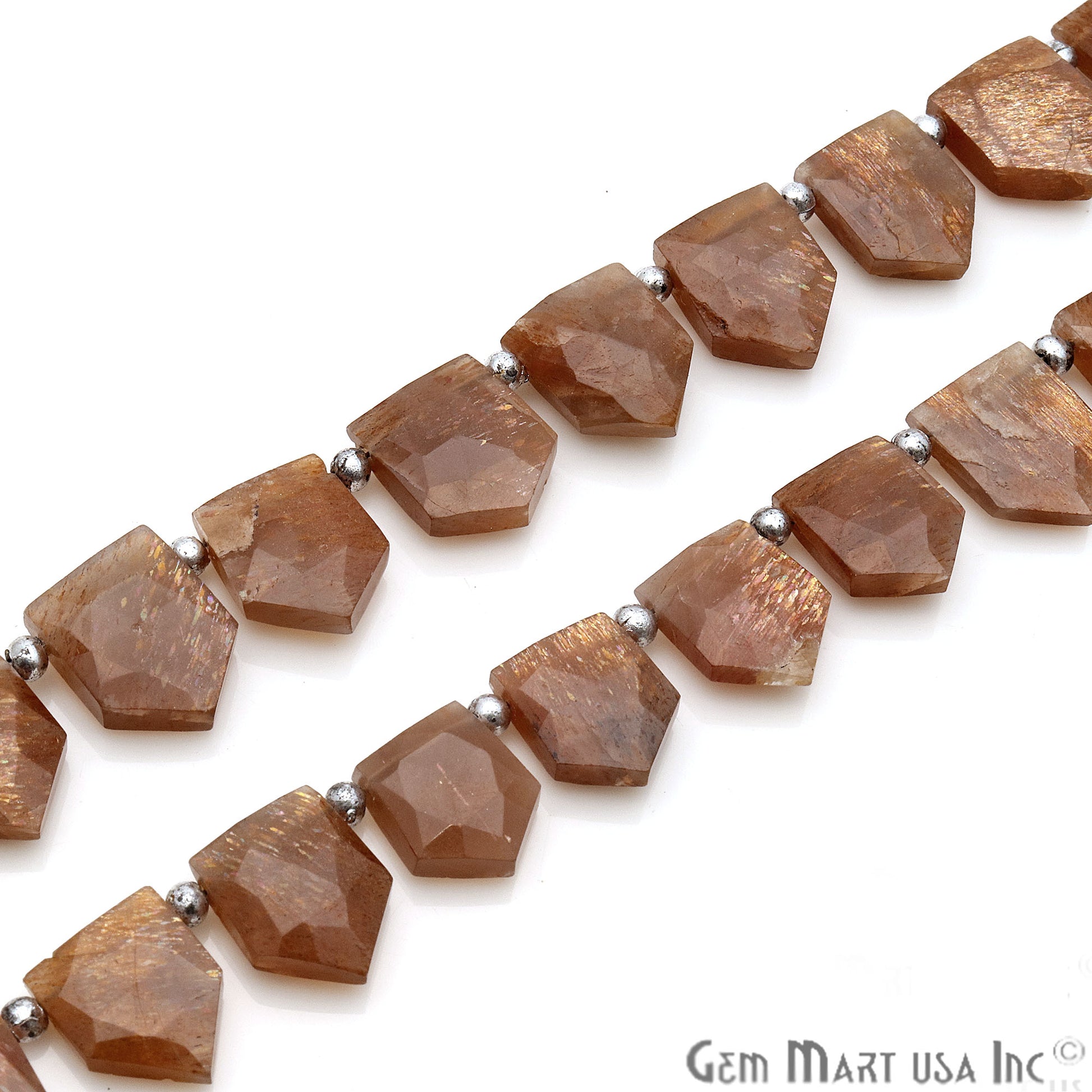 Sunstone Pentagon 15x11mm Crafting Beads Gemstone Strands 8INCH - GemMartUSA