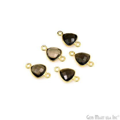 Trillion 8mm Double Bail Gold Bezel Gemstone Connector