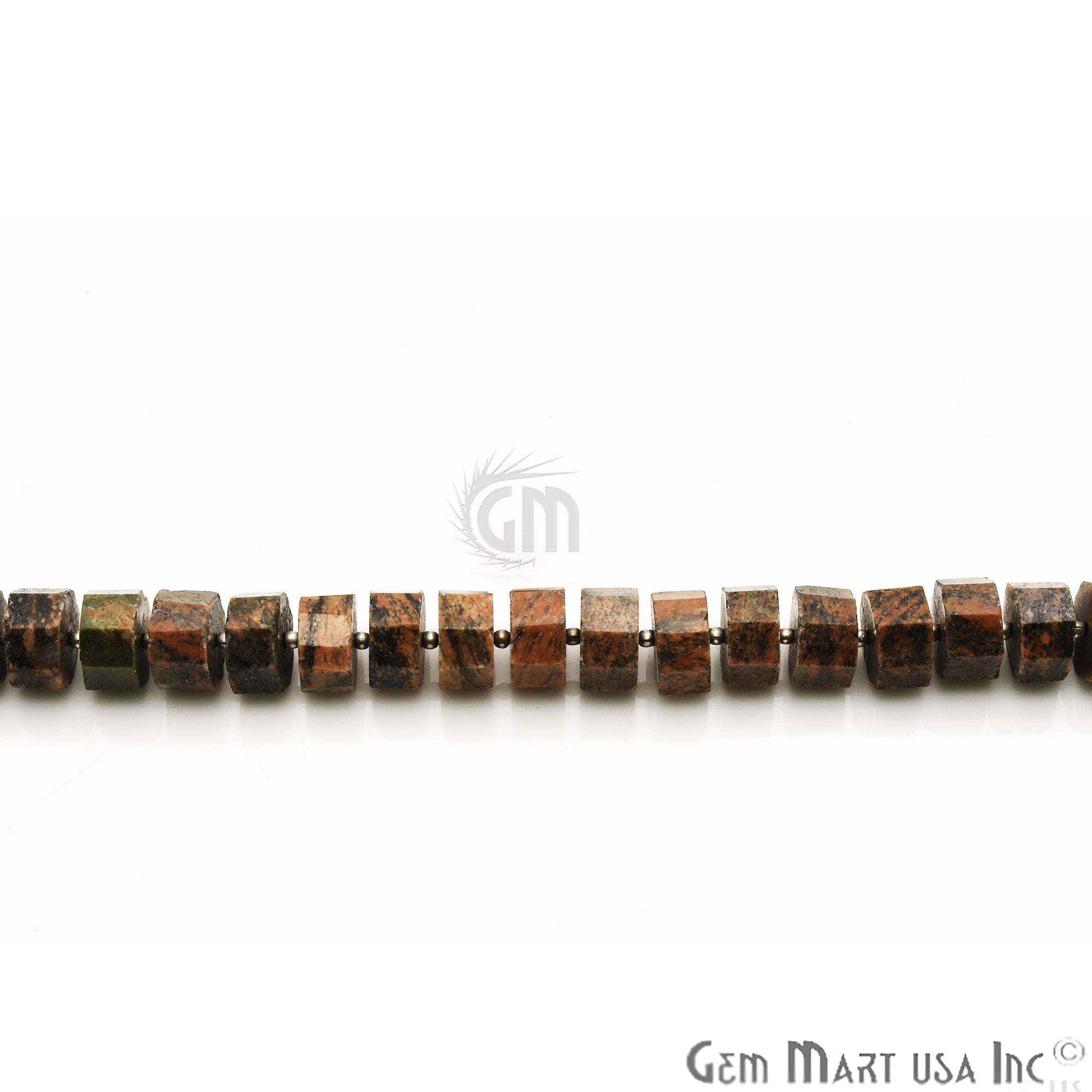Unakite Round 12x6mm Crafting Beads Gemstone Briolette Strands 8 Inch - GemMartUSA