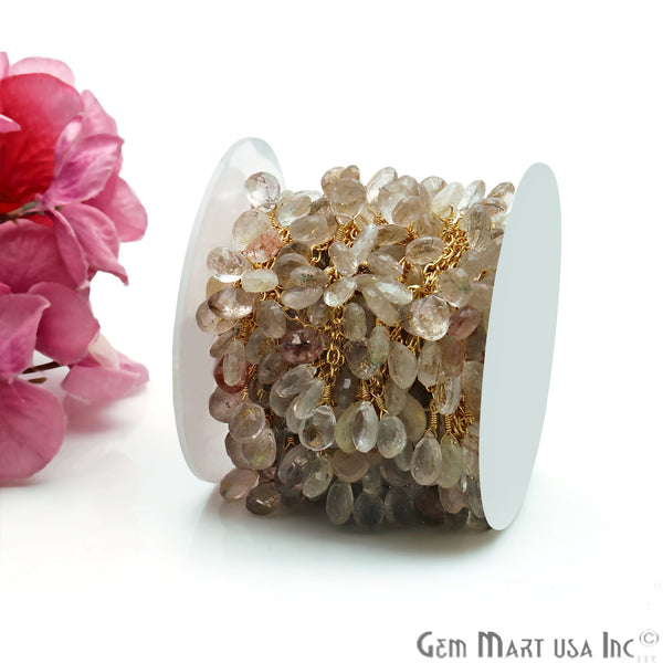 Golden Rutile Faceted Drop...