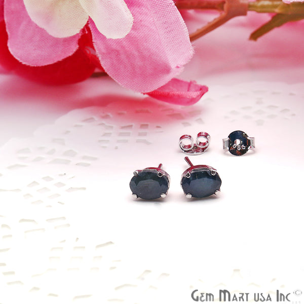 Black Sapphire 5x7mm Sterling...